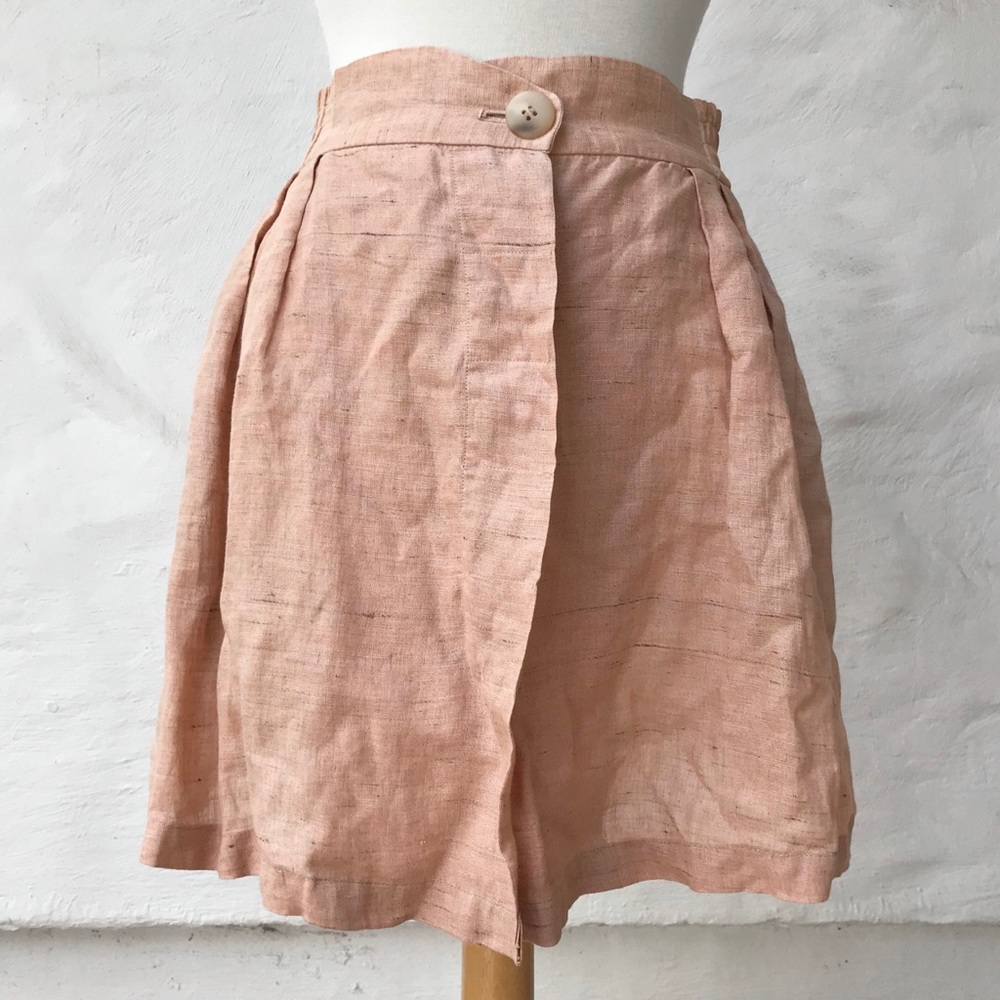 Shamask Couture Natural Linen Blush Skirt